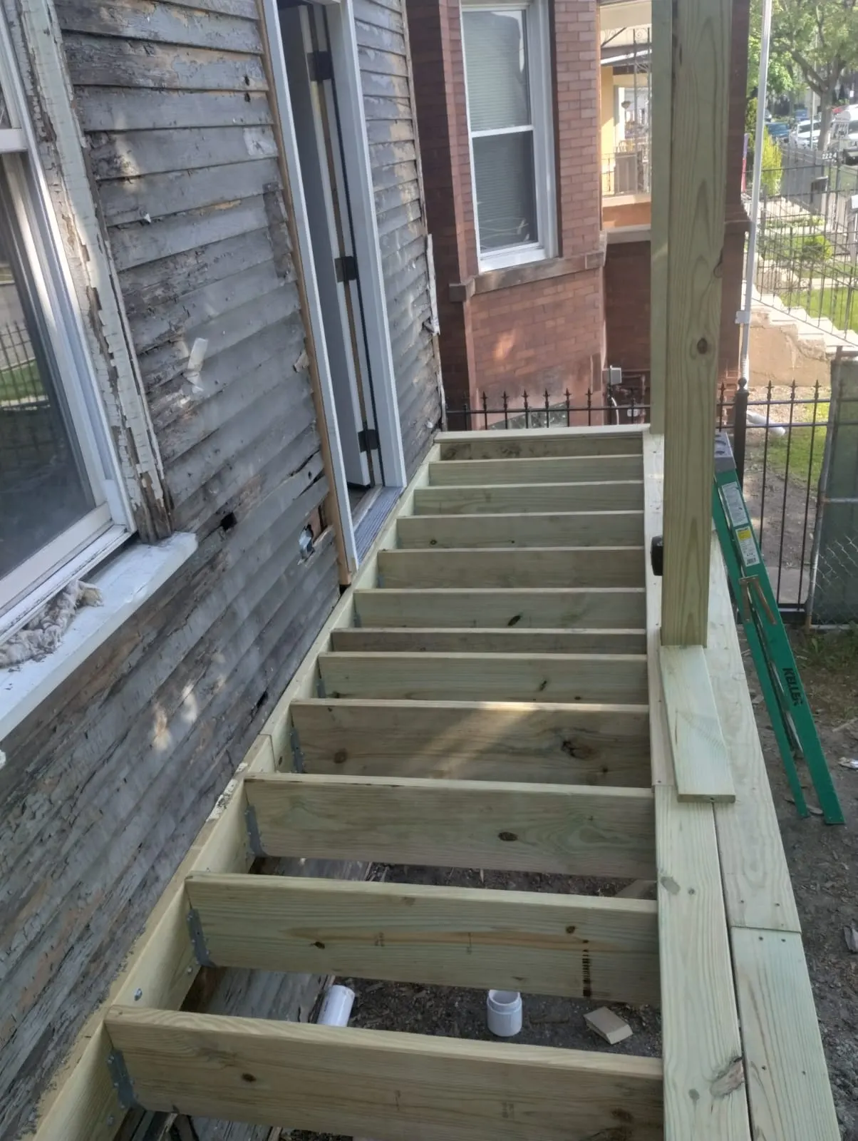 Exterior concrete and stair rebuild in progress